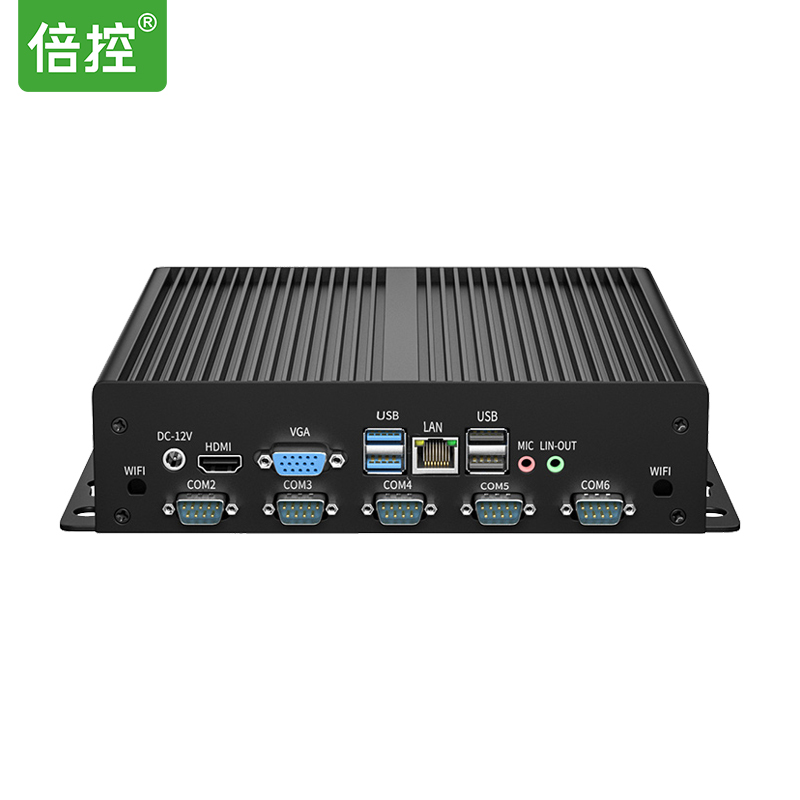 倍控G28-2LAN-6COM 双网口六串口工控电脑主机RS485/RS232可切换