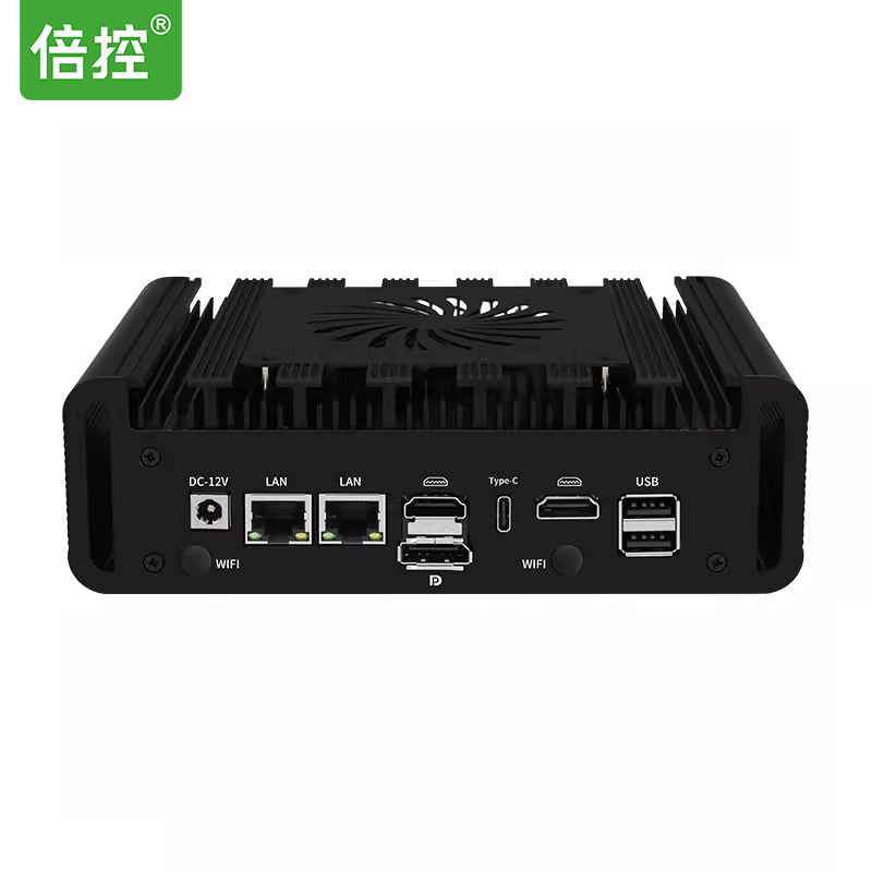 倍控13代工控机双网口双串口嵌入式工控机微型电脑酷睿intel工业控制RS232 RS485 linux